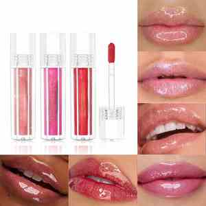 Gloss à lèvres liquide brillant 6ml, vitamine E, hydratant, imperméable, fini nacré, transparent, maquillage personnalisé pour femmes - Product Image 1
