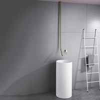 Style européen laiton colonne verticale bassin plafond suspendu goutte d'eau robinet froid et chaud plafond suspendu tuyau BF453