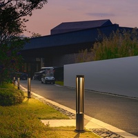 Lampadaire solaire extérieur moderne IP65 en aluminium, lumière blanche chaude LED, pour jardin, allée, pelouse, décoration paysagère