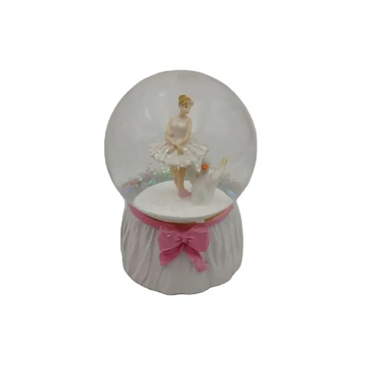 Chất Lượng Cao Tùy Chỉnh Resin Âm Nhạc Quả Cầu Tuyết Cho Trang Trí Đám Cưới Với Polychrome Ballet Dancing Girl