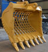 Fournisseur d'usine HUITONG HT37 Godet squelette d'excavatrice de haute qualité Q355B+NM400 17-20 tonnes 0.6-0.9m pour le tamisage et le tri des roches