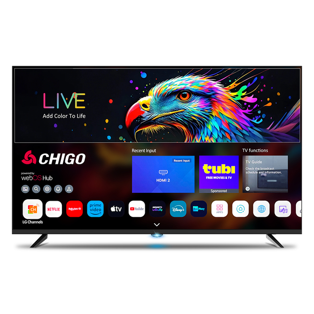 OEM/ODM CHIGO 120Hz Full HD LED Android Smart TV with Tempered Glass Flat Screen 32-100 Inches