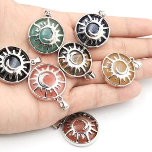 Cristal Natural de Cuarzo Sol Luna Colgante Piedra Curativa Chakra Energía Reiki Protección Meditación Fabricación de Joyas Encantos - Product Image 2