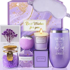 Cestas de Regalo de Cumpleaños de Lujo con Lavanda, Regalo de Navidad para Mamá, Esposa, Hermana, Novia, Vaso Metálico de 16 Oz - Product Image 2