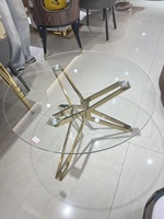 Table Basse Créative de Luxe Moderne Minimaliste en Acier Inoxydable Plaqué Or et Verre Blanc pour Maison, Bureau et Salon