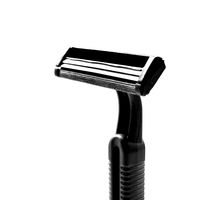Pochette en vrac du fabricant professionnel carte suspendue épilation du visage rasoir poignée en plastique noir court et réutilisable
