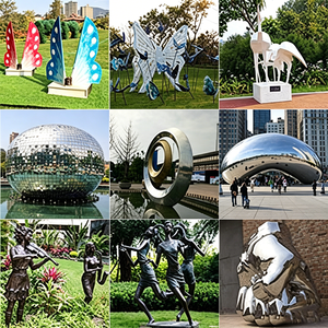 Escultura de Acero Inoxidable G18, Puerta Doble Simétrica, Estatua Metálica Resistente al Viento para <span class=keywords><strong>Plaza</strong></span> Central - Product Image 3