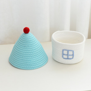 Factory Hot Sale Hand Woven Cotton Rope Baby Tote <b>Basket</b> Organizing Home Decoration <b>Storage</b> - Product Image 6