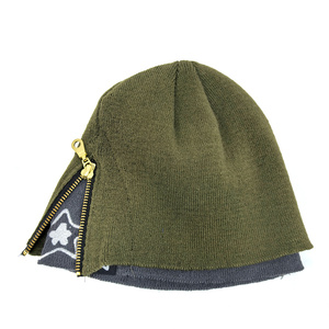 Bonnet tricoté personnalisé Y2K avec fermeture éclair, nouveau design, logo personnalisé, bonnets pour hommes, bonnet unisexe, bonnet de créateur - Product Image 5