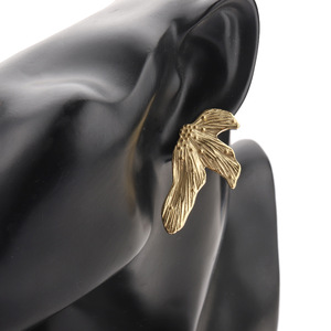 Hoop <b>Earrings</b> <b>Wings</b> Shape Gold Tone Irregular Design Fashion Jewelry - Product Image 4