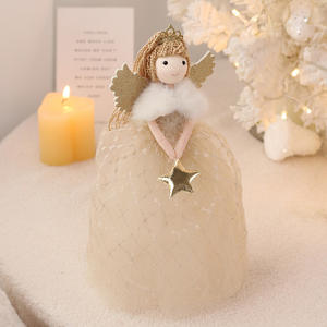 Décoration de Noël Ins Style mignon ange petite fille poupée ornement pour arbre de Noël Topper et décor à la maison de vacances - Product Image 3