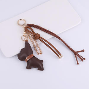 พวงกุญแจลูกสุนัขบูลด็อกฝรั่งเศสสไตล์มิวสายคล้องกระเป๋าละเอียดอ่อน - Product Image 5