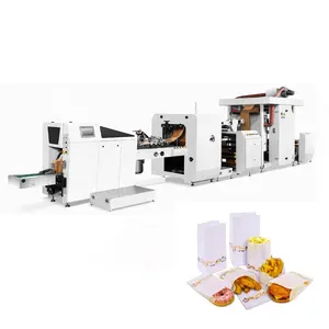 Hoàn Toàn Tự Động Phẳng V Dưới Thực Phẩm Giấy Bag Making Machine Với 2/4 Màu Sắc Máy In