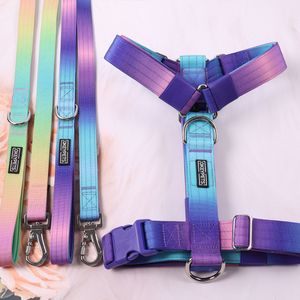 Okeypets Gradient Color H Style <b>Leash</b> Set Tactical Heavy Duty Pet <b>Dog</b> Harness with Metal D Ring - Product Image 3