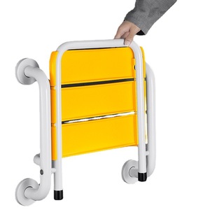 Folding <b>Bathroom</b> Seat Wall Mounted Non Slip Shower <b>Stool</b> With Handrails <b>For</b> Elderly And Disabled 120 Kg Capacity - Product Image 5
