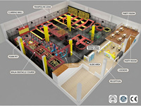 Équipement de parc de trampolines intérieur directement de l'usine, trampolines commerciales avec fosse à mousse, parcours d'obstacles ninja pour enfants, FEC