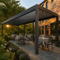 Pergola Bioclimatique Jiake avec Lames Orientables en Aluminium Télécommandées, Pavillon Étanche pour Projets de Villas, Jardins, Patios et Espaces de Loisirs