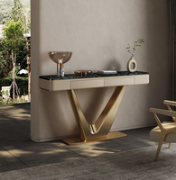 Haute qualité or élégant entrée Console armoire Table salon meubles Villa couloir affichage Table d'appoint avec tiroir