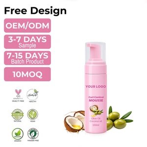 <span class=keywords><strong>Mousse</strong></span> coiffante hydratante végane bio longue durée haute qualité sans cruauté animale 150ML à la noix de coco et à l'olive pour boucles – Marque privée - Product Image 1