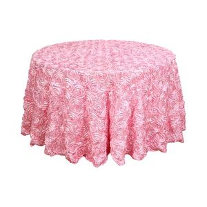 Pink Color <b>Round</b> Tablecloth Wedding Decoration 3D Rosette <b>Table</b> <b>Cloth</b> for Rental Business - Product Image 2