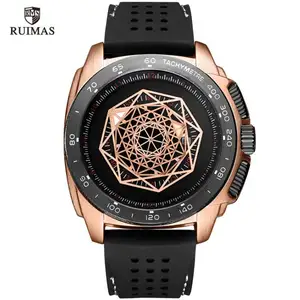 RUIMAS-relojes de cuarzo de silicona RN554G para hombre, reloj de pulsera deportivo, exquisito, Masculino