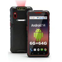 PDA Robusta de Mano de 5.5 Pulgadas, 6+64 GB, Android 14, CPU Octa-Core G99, Escáner de Códigos QR y de Barras, con 4G LTE, GPS, SIM, TF, Tipo-C, N1