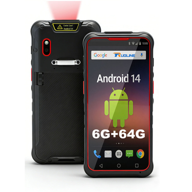 5.5" Handheld Rugged PDA 6+64G Android 14 Octa-core G99 CPU Hop Swap QR Code Barcode Scanner with 4G LTE GPS SIM TF Type-C N1