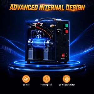 Compresseur d'air Smaco PcP 4500 Psi sans huile, double alimentation 12V DC 110V AC, accessoire de paintball - Product Image 6
