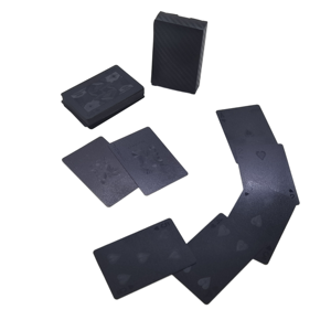 Cartes à jouer en plastique noir avec impression or et argent, personnalisées OEM, pour la publicité et les cadeaux - Product Image 1