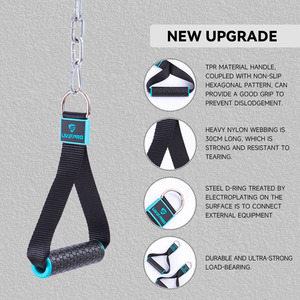 LIVEPRO Poignées de fitness Poignée antidérapante Poignée robuste en TPR <span class=keywords><strong>D</strong></span> GYM avec anneau en <span class=keywords><strong>D</strong></span> pour bandes de résistance - Product Image 3