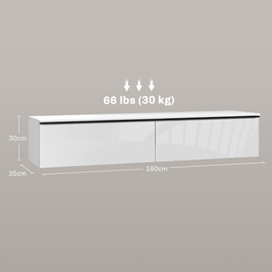 Современный дизайн, мебель для гостиной, белый глянцевый деревянный подвесной настенный блок для телевизора, деревянная плавающая Подставка для телевизора - Product Image 5