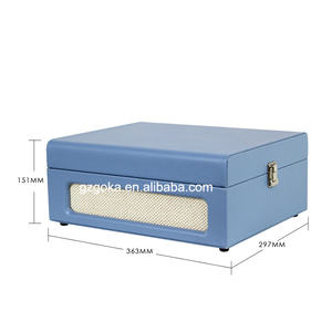 La tendance rétro du gramophone LP bleu à 3 vitesses phonographe platine vinyle tourne-disque couverture en cuir PU Belt-Drive <span class=keywords><strong>Gramaphone</strong></span> - Product Image 5