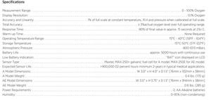 Maxtec MAXO2 + AE เครื่องวิเคราะห์ก๊าซแบบพกพาและดีไซน์เรียบง่ายสำหรับการ<span class=keywords><strong>ตรวจ</strong></span>สอบ R217P52วิเคราะห์ออกซิเจนได้อย่างแม่นยำ - Product Image 5