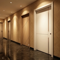 Porte intérieure moderne en bois massif à double battant avec isolation phonique et vitrage, design français, pour hôtels, hôpitaux, sous-sols et sites sportifs