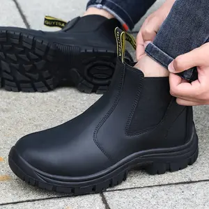 GUYISA Factory direct sales safety boots professional S1 anti-static soft waterproof trimmed leather steel toe work boot