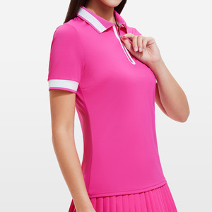 เสื้อโปโลแขนสั้นสำหรับเล่นเทนนิสและกอล์ฟ, ระบายอากาศได้ดีสไตล์ลำลองเสื้อยืดฟิตเนสเข้ารูปสำหรับผู้หญิง - Product Image 4