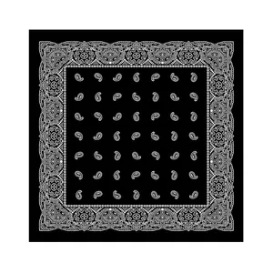 Lenço quadrado de moda com estampa digital personalizada 56x56 Desenhista lenços quadrados bandana de poliéster estampa dupla