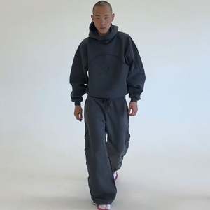 Sudadera con Capucha Yingling, Diseño Personalizado al por Mayor, Estilo Pullover, Color Sólido, Lavado Ácido, 430 g/m², Talla Grande, para Hombre - Product Image 6