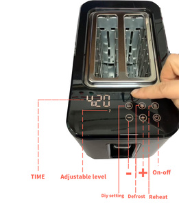 Tostadora Comercial de Acero Inoxidable Negra con Pantalla LED Grande y LCD para Sándwiches - Product Image 4