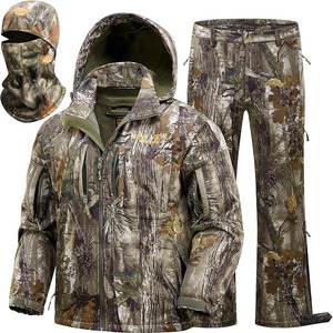 Calme chaud polaire doublure camouflage chasse veste <span class=keywords><strong>pantalon</strong></span> pour hommes imperméable Polyester visage masque fronde accessoire pour temps <span class=keywords><strong>froid</strong></span> - Product Image 1
