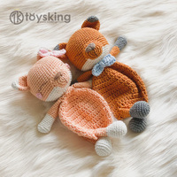 Crochet renard Lovey Amigurumi jouet couette couverture cadeau pour enfants Kawaii bébé cadeau doux tricoté renard couette sécurité jouets