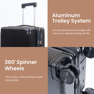 カスタマイズされた持ち込み荷物トラベルバッグハードケーススーツケースセットアルミトロリーABS + PC素材 - Product Image 2
