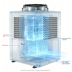 Dahanfeng - <span class=keywords><strong>Aire</strong></span> <span class=keywords><strong>Acondicionado</strong></span> Industrial de Techo de 5 HP con Cortina de Agua, Refrigeración R410A, 20 KW, 68000 BTU, 100-150 m², Velocidad Única - Product Image 5