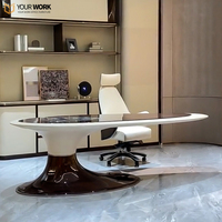 Escritorio Ejecutivo de Oficina en Forma de L Personalizable de Alta Gama, Sistema Inteligente, Mesa para CEO, Muebles de Madera de Alta Calidad