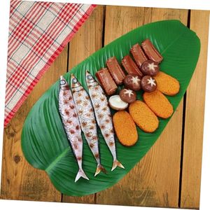 Nappe individuelle en feuille de bananier pour décoration de mariage, durable, lavable, feuille de plante artificielle décorative pour aménagement de fête - Product Image 5