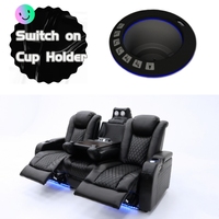 Geeksofa Siège de canapé inclinable en cuir électrique pour cinéma maison avec télécommande pour porte-gobelet