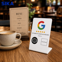 SIKA Promotion : Support de table NFC personnalisé pour avis Google et cartes Google Maps, carte d'affichage pour réseaux sociaux avec puce NTAG215