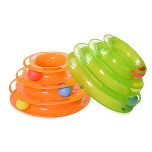 Tour d'activités interactive amusante pour chat, avec 3 niveaux de pistes à roulettes en plastique ABS, amovible, écologique et personnalisable - Product Image 3