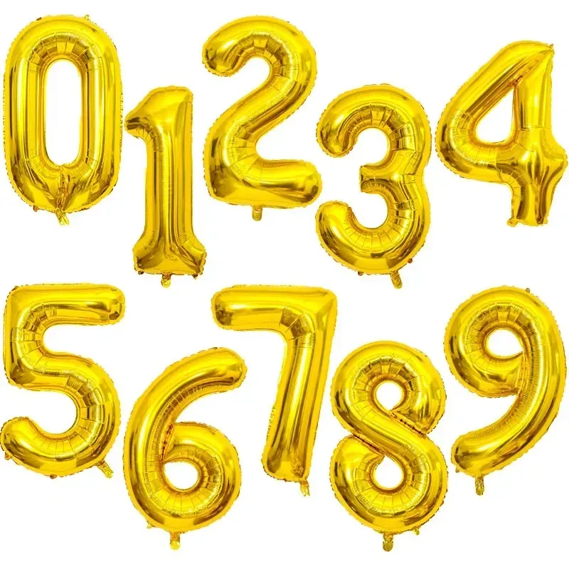 32 inç büyük folyo doğum günü balonlar helyum numarası balon 0-9 mutlu doğum günü düğün parti süslemeleri duş büyük rakamlar Globos