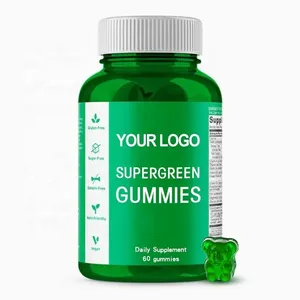 OEM/ODM Sugar Free Natural Super Greens Gummies Vitamin Collagen Supergreens Gummies